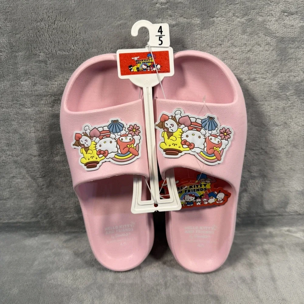 Hello‎ Kitty Girls Lite Pink Slip-on Snadals Size 4/5